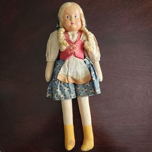 Vintage Celluloid Mask Face Doll